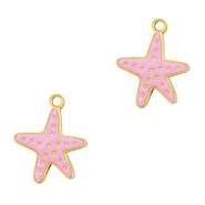 Stainless Steel - Rostfrei Stahl Anhänger Seestern Gold-pink