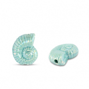 DQ Griechische Keramik Perlen Muschel Turquoise blue