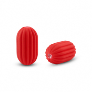 Acryl Perlen Oval Red