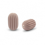 Acryl Perlen Oval Taupe brown