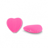 Acryl Perlen Herz Fuchsia pink