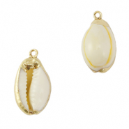 Muschel Anhänger Specials Kaurimuschel Cream yellow-gold