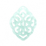 Resin Anhänger Rhombus Barock Bleached aqua