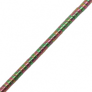 Hämatit Perlen Disc 2mm Green-pink-AB coating