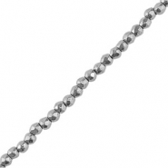 Hämatit Perlen Rund 2mm Facett geschliffen Silver