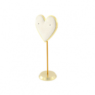 Schmuckdisplay Herz f&uuml;r Ohrringe Off white-gold