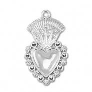 Metall Anhänger Herz Silver