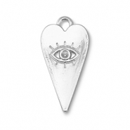 Metall Anhänger Herz Auge der Vorsehung Silver