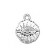 Metall Anhänger Herz Auge der Vorsehung Silver