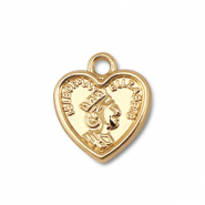 Metall Anhänger Oval mit Queen Elisabeth Gold