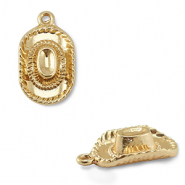 Metall Anhänger Cowboyhut Gold