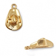 Metall Anhänger Cowboyhut Gold