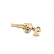 Metall Anhänger Revolver Gold