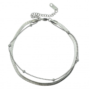 Fusskettchen aus Stainless Steel - Rostfreiem Stahl duo Layer Silver