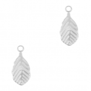 Stainless Steel - Rostfrei Stahl Anhänger Blatt Silver