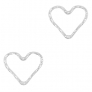 Stainless Steel - Rostfrei Stahl Anhänger/Zwischenstück Herz Silver