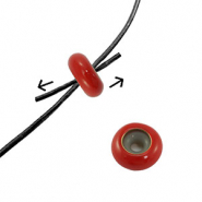 Smart-Stopperperlen Enamel 10x4mm Dark red