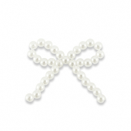 Statement-Anh&auml;nger Perlen Schleife Pearl white