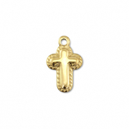 Stainless Steel - Rostfrei Stahl Anhänger Kreuz Gold