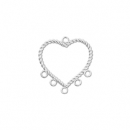 Stainless Steel - Rostfrei Stahl Anhänger Herz mit 6 Augen Silver