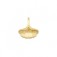 Stainless Steel - Rostfrei Stahl Anhänger Ginkgoblatt Gold