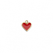 Stainless Steel - Rostfrei Stahl Anhänger Herz Gold-red