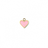 Stainless Steel - Rostfrei Stahl Anhänger Herz Gold-pink