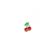 Stainless Steel - Rostfrei Stahl Anhänger Kirsche Silver-red-green