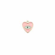 Stainless Steel - Rostfrei Stahl Anhänger Herz Auge der Vorsehung Gold-pink