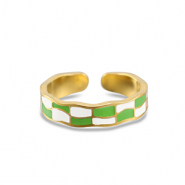 Ringe aus Stainless Steel - Rostfreiem Stahl Blockmuster Gold