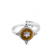 Ringe aus Stainless Steel - Rostfreiem Stahl Schneeflocke Silver-brown
