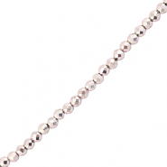 Top Glas Facett Perlen 2mm Rund Metallic light pink