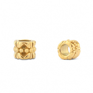 Stainless steel - Rostfrei Stahl Perlen Rondell Blume Gold