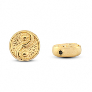 Stainless steel - Rostfrei Stahl Perlen Yin & Yang Gold