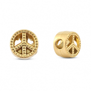 Stainless steel - Rostfrei Stahl Perlen Peace Gold