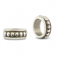 Metall Schieber DQ Ring mit Bälle Antik silber (Nickelfrei)