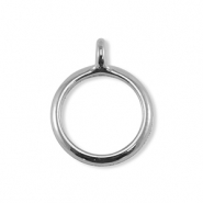 Metall Zubehör DQ Ring mit Öse Antik silber (Nickelfrei)