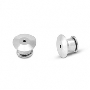 Stainless Steel - Rostfrei Stahl Schmuckzubehör Sicherheitsverschluss für Pins Silver