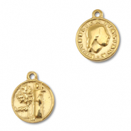 Stainless Steel - Rostfrei Stahl Anhänger Münze Gold