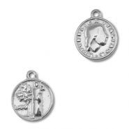 Stainless Steel - Rostfrei Stahl Anhänger Münze Silver