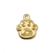 Stainless Steel - Rostfrei Stahl Anhänger Hund Pfote Gold