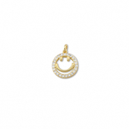 Brass TQ Metall Anhänger Smiley Gold