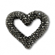 Bohemian-Perlen Herz Anthracite
