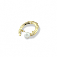 Broschen mit Perle Gold-white