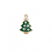 Metall Anhänger Zirkonia Weihnachtsbaum Gold-grün