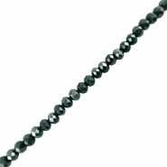Top Glas Facett Perlen 4x3mm rondellen Dark blue