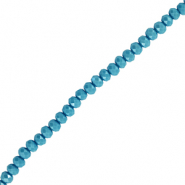Top Glas Facett Perlen 4x3mm rondellen Blue