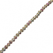 Top Glas Facett Perlen 4x3mm rondellen Grey