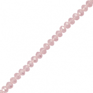 Top Glas Facett Perlen 4x3mm rondellen Light pink