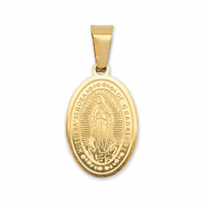Stainless Steel - Rostfrei Stahl Anhänger Oval Religiöse Gold